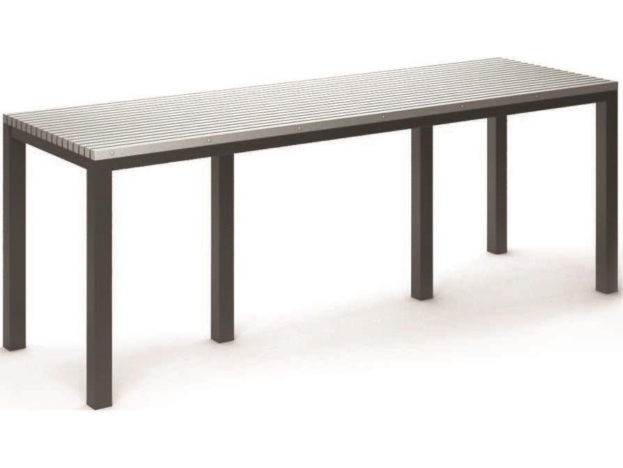 Eden 110-Inch Rectangular Outdoor Bar Table with HDPE Top