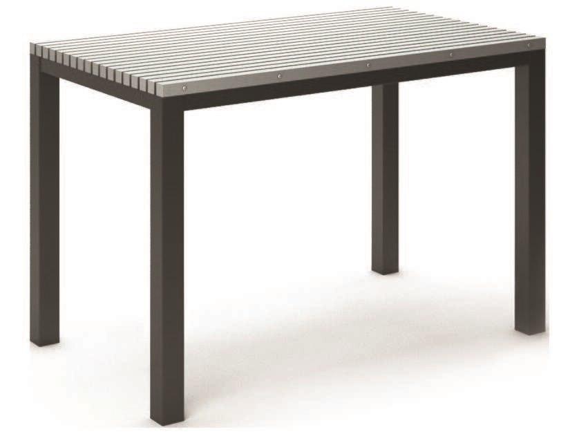 Eden 60-Inch Rectangle Outdoor Bar Table with HDPE Top