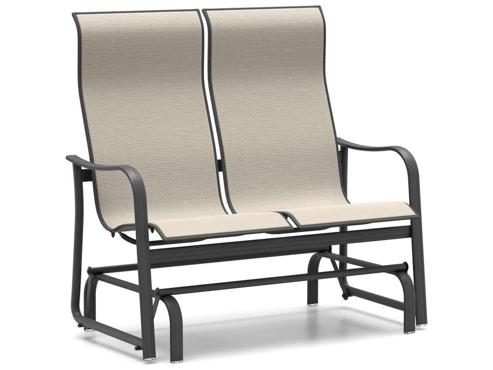 Holly Hill High Back Aluminum Sling Loveseat Glider