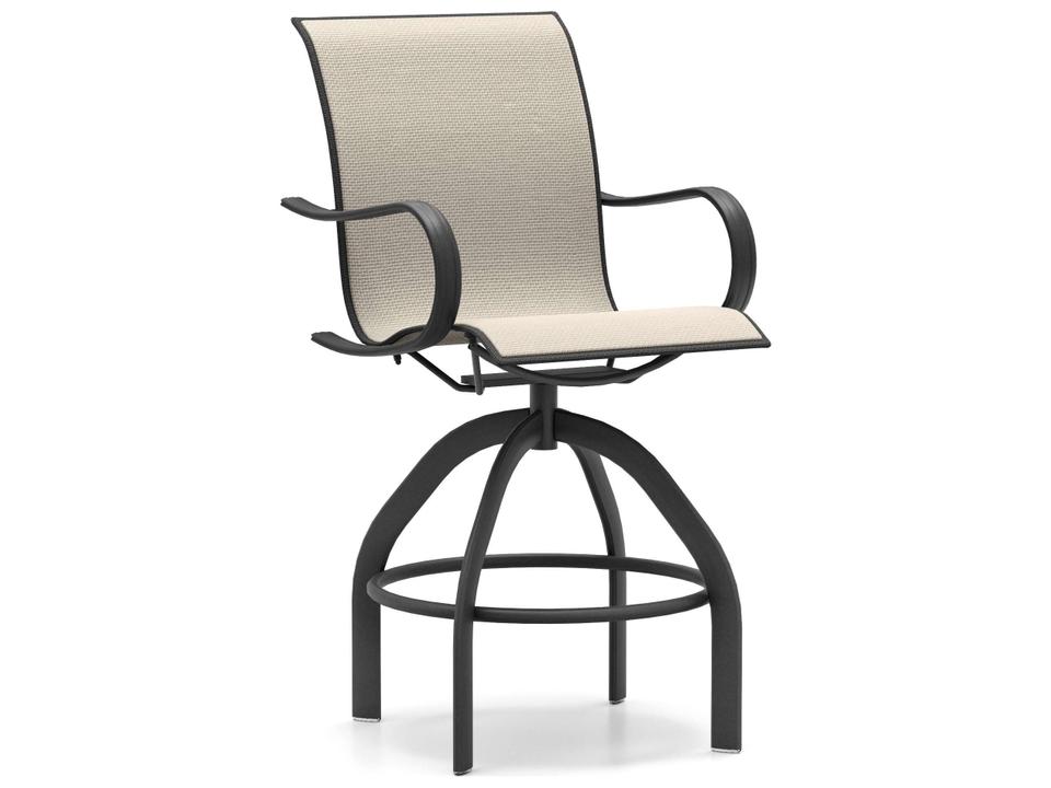 Holly Hill Sling Aluminum Swivel Outdoor Bar Stool