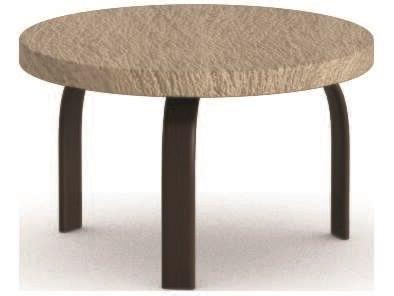 Slate Aluminum Round Outdoor Patio End Table