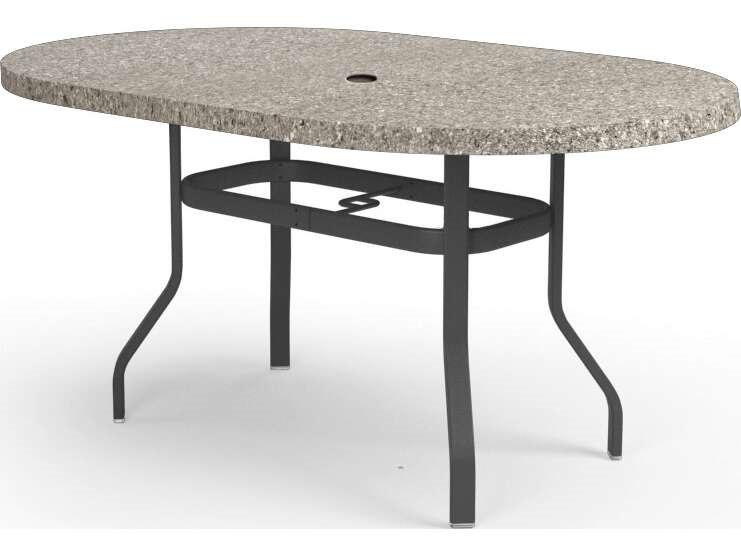 Shadow Rock Oval Outdoor Counter Table with Umbrella Hole