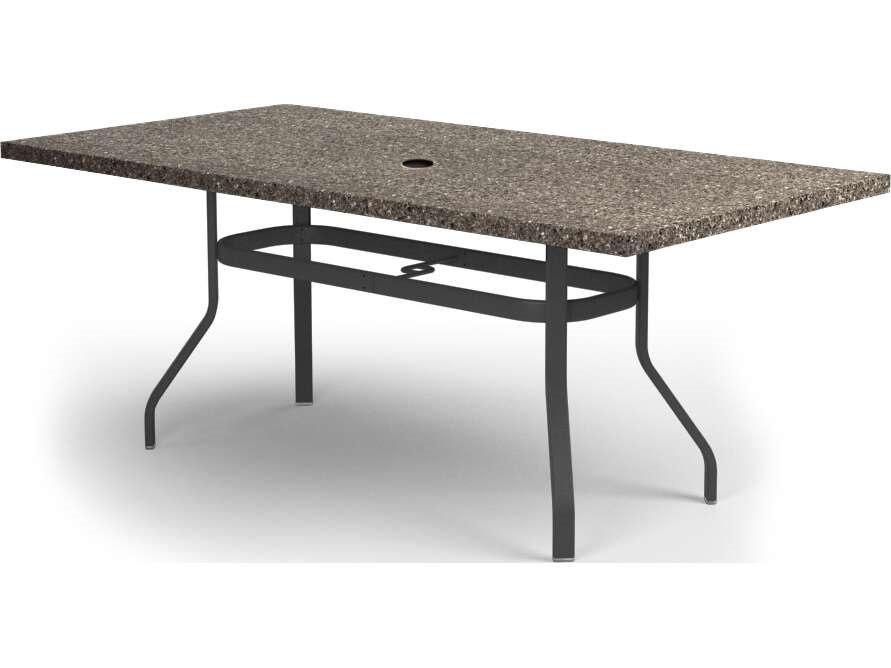 Stonegate Aluminum Rectangular Patio Counter Table with Umbrella Hole