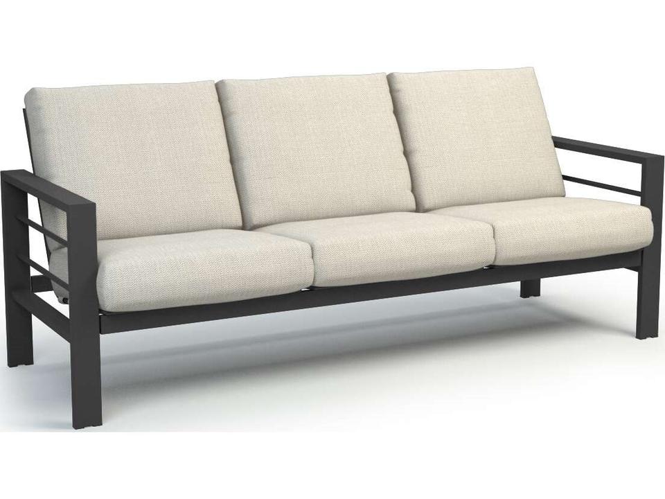 Sutton Cushion 3-Seat Outdoor Sofa with Aluminum Frame