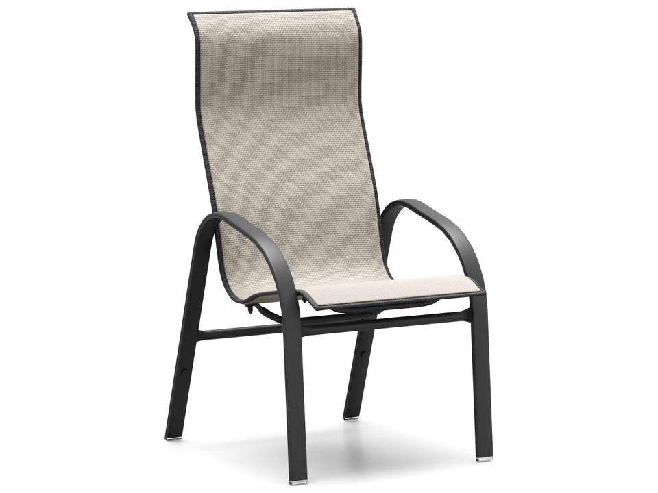 Stella Sling Padded Sling Aluminum High Back Dining Armchair