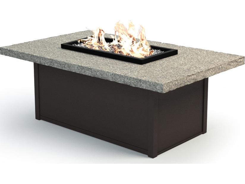 Shadow Rock Aluminum Rectangular Outdoor Patio Fire Pit Table