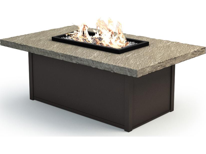 Slate Aluminum Rectangular Patio Fire Pit Table