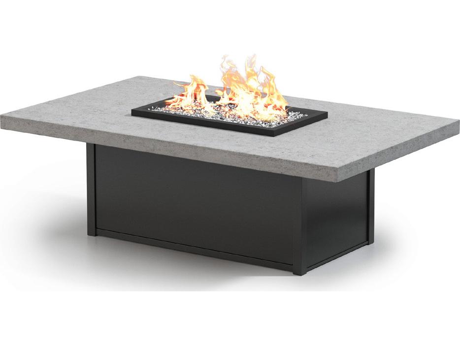 Concrete Aluminum Rectangular Patio Fire Pit Table