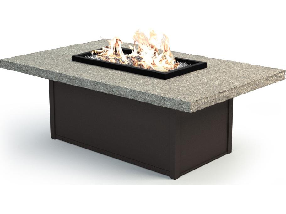 Shadow Rock Aluminum Rectangular Outdoor Patio Fire Pit Table