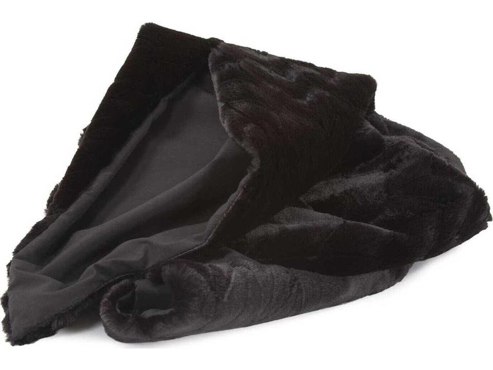Angora Faux Fur Throw in Ebony Black