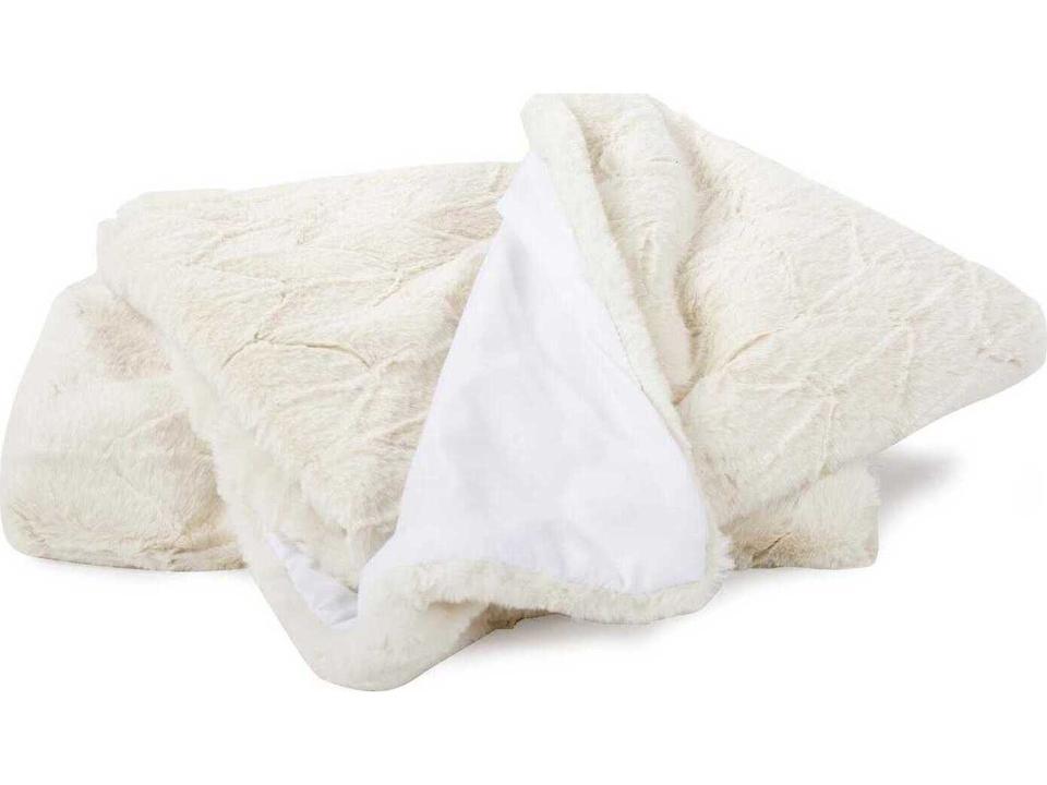 Angora Natural Faux Fur Throw Blanket