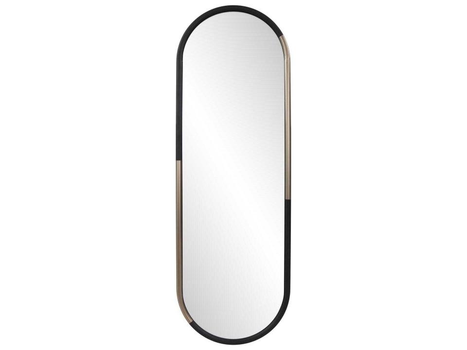 Fitzgerald Black Brass Oval Wall Mirror