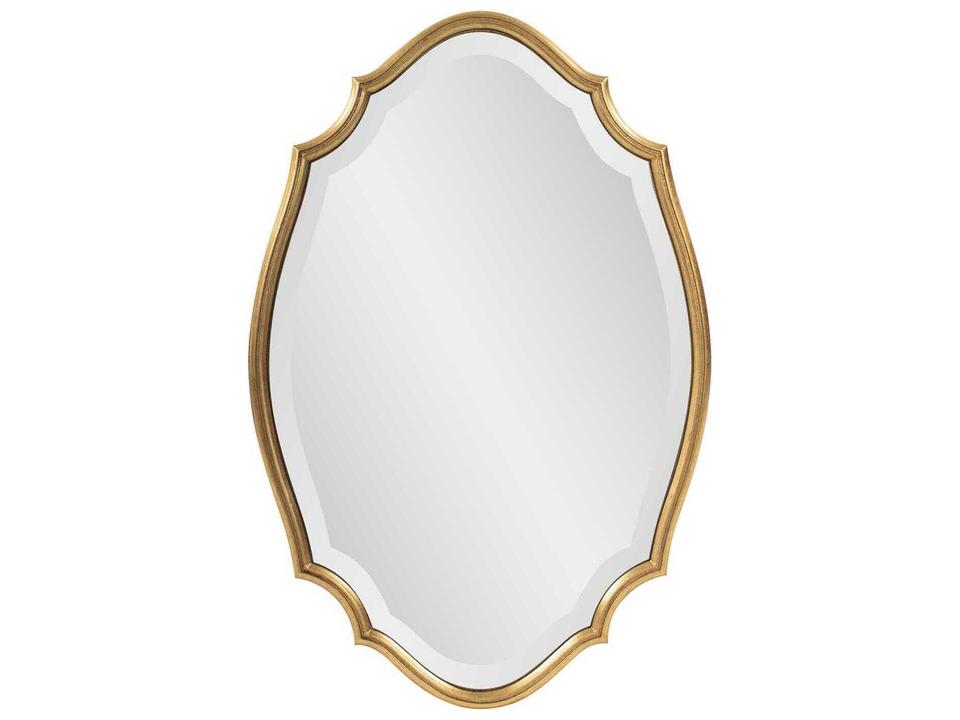 Sabien Country Gold Oval Wall Mirror with Beveled Edge