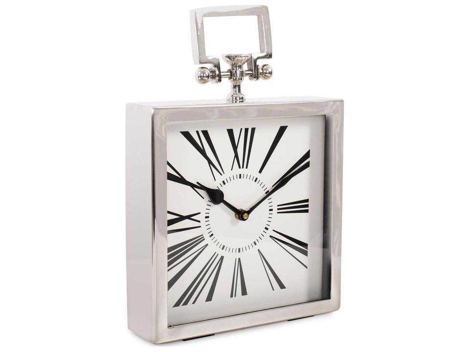 Herbert Polished Silver Clock