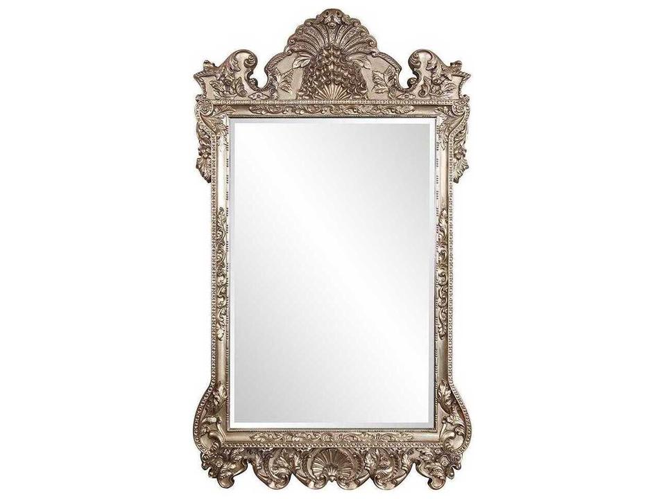 Marquette Large Ornate Wall Mirror in Antique Silver Leaf