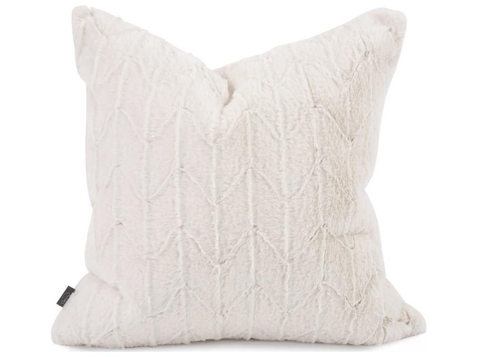 Angora 20-Inch Square Faux Fur Pillow with Poly Insert