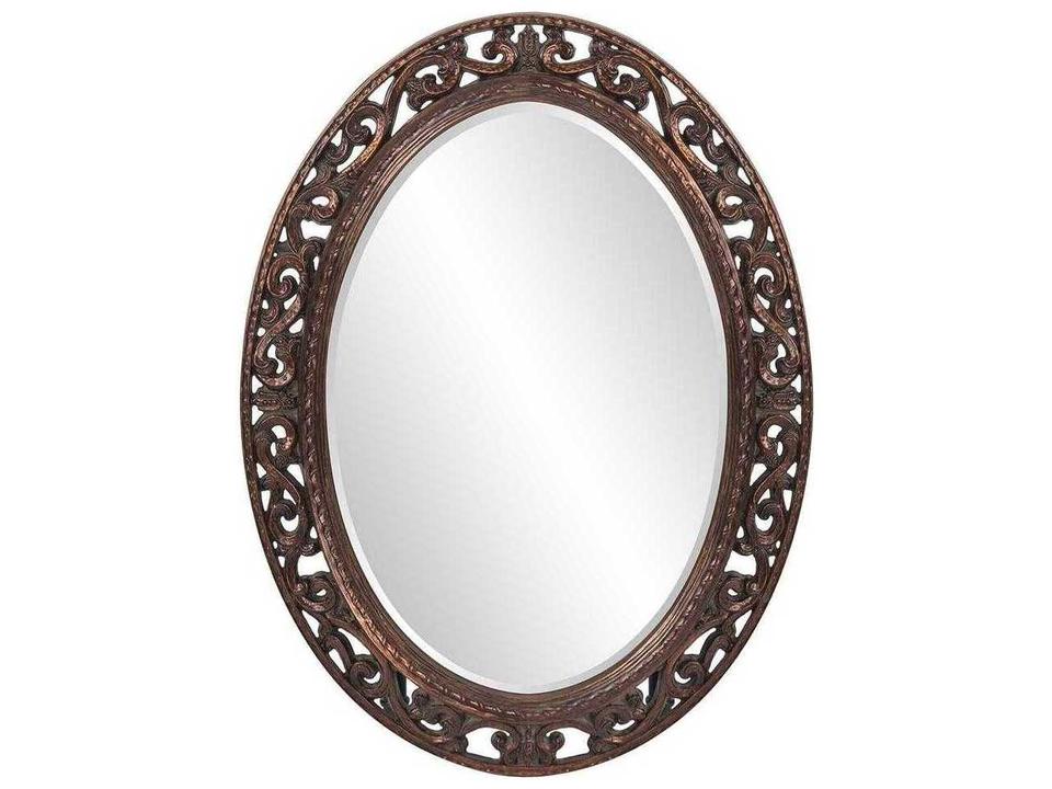 Suzanne Oval Wall Mirror in Antique Copper