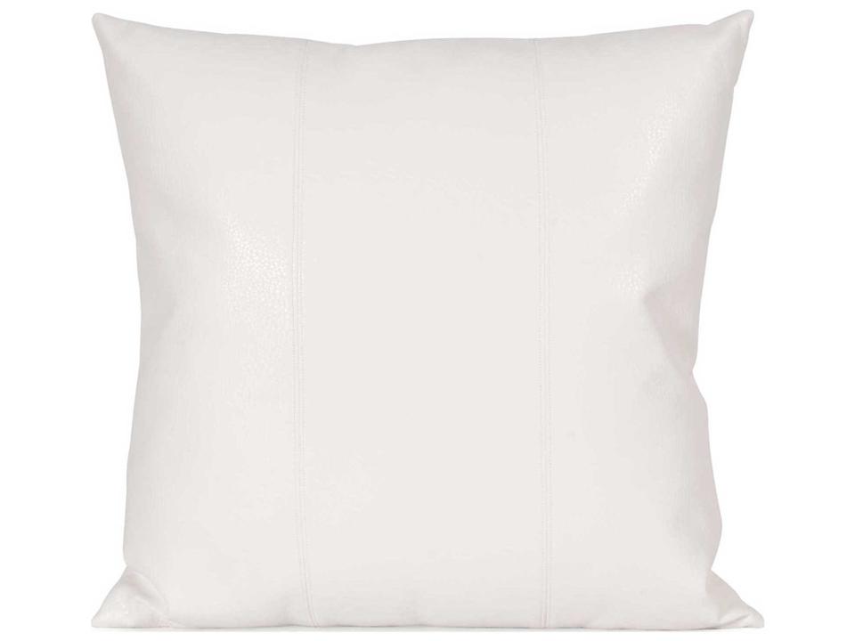 Avanti White Faux Leather 20 Inch Square Decorative Pillow