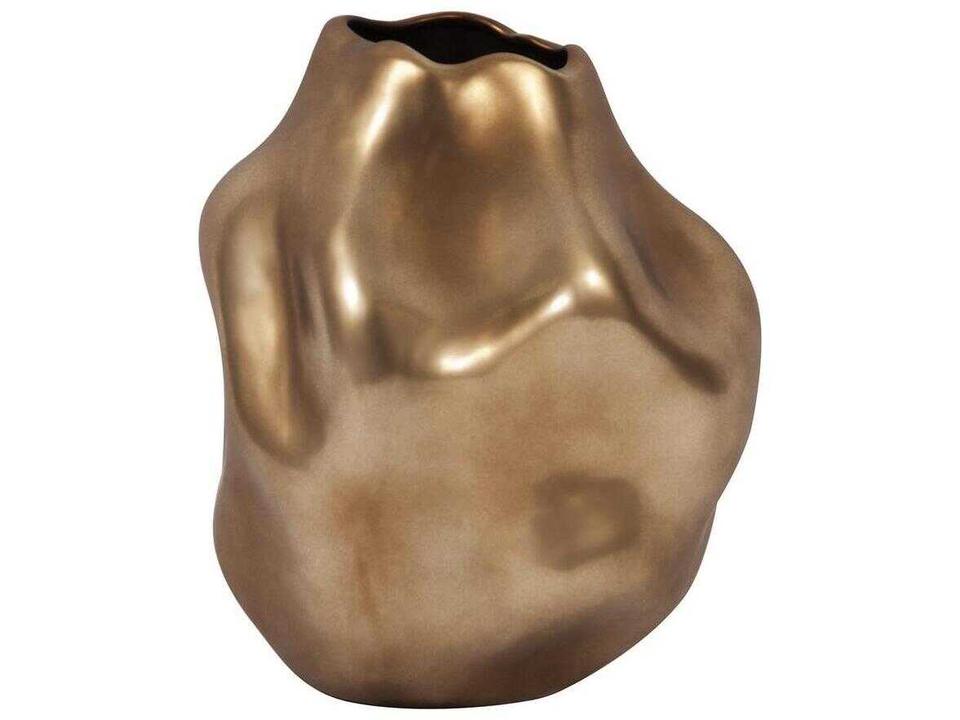Abstract Ceramic Vase in Matte Bronze Finish