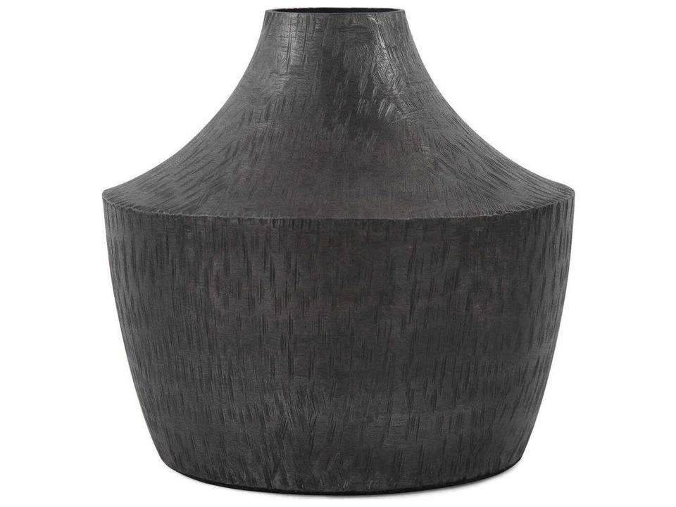Etched Crossways Graphite Curved Neck Vase