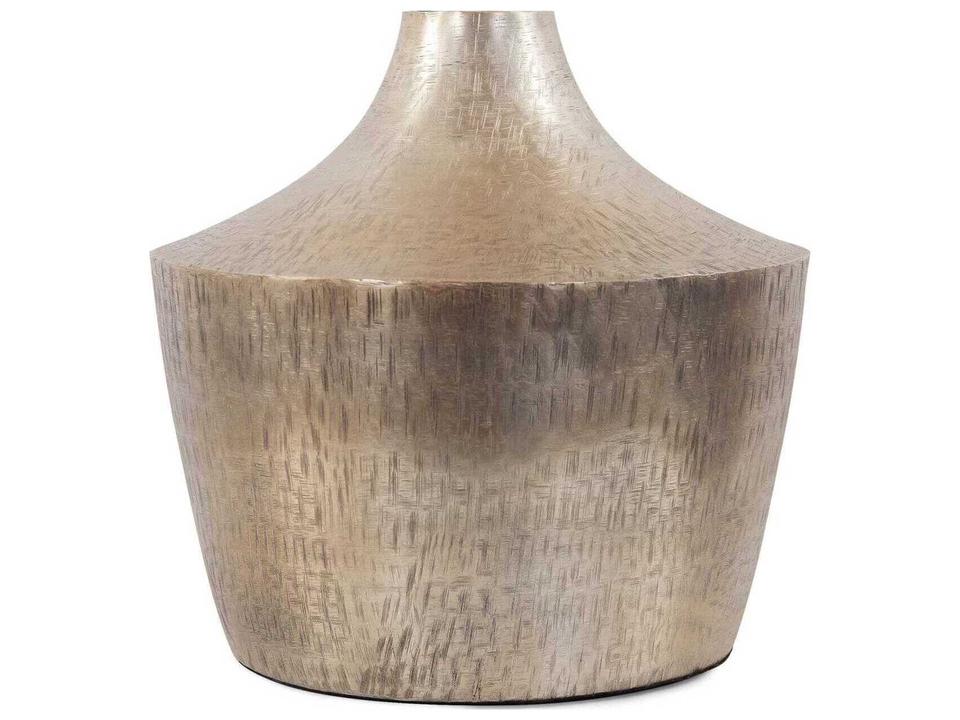 Etched Crossways Champagne Curved Neck Aluminum Vase