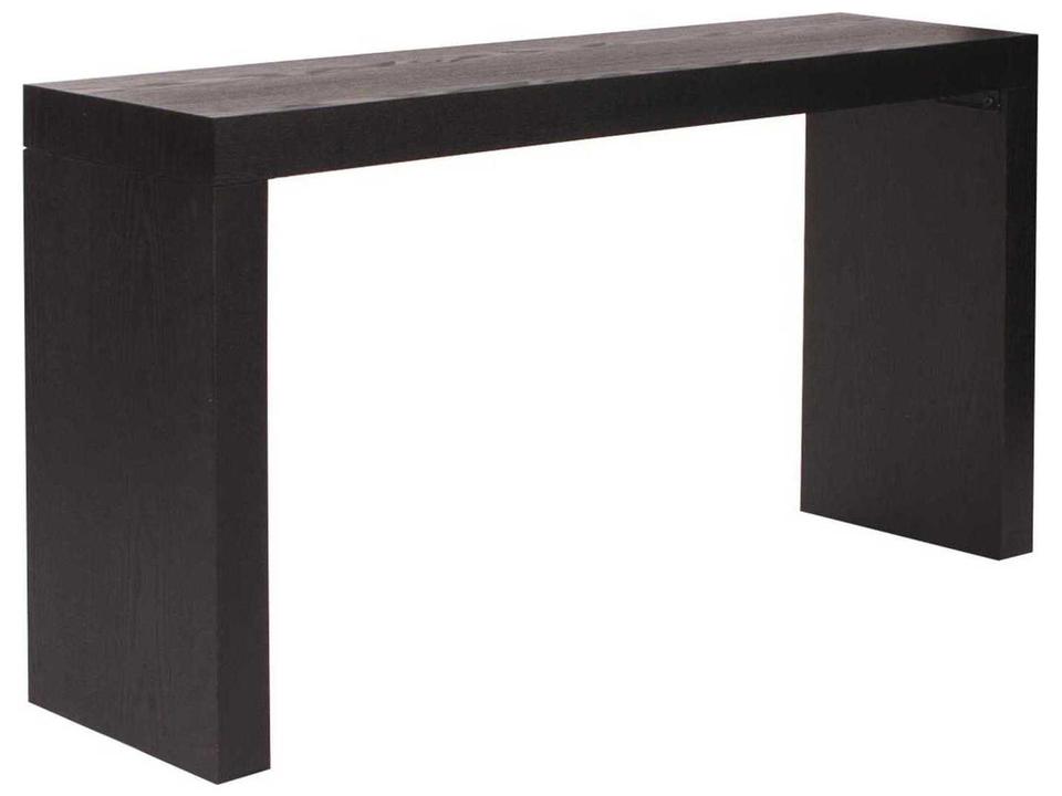Jennifer Rectangular Wood Console Table in Ebony Black Veneer