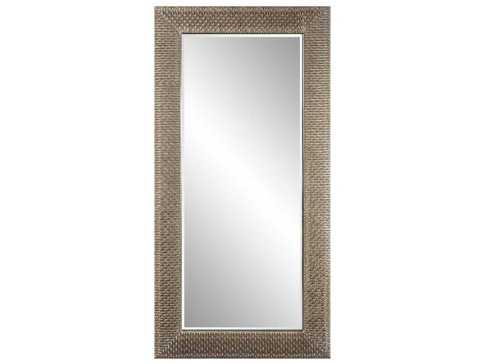 Bergman Champagne Rectangular Wall Mirror with Ribbed Frame