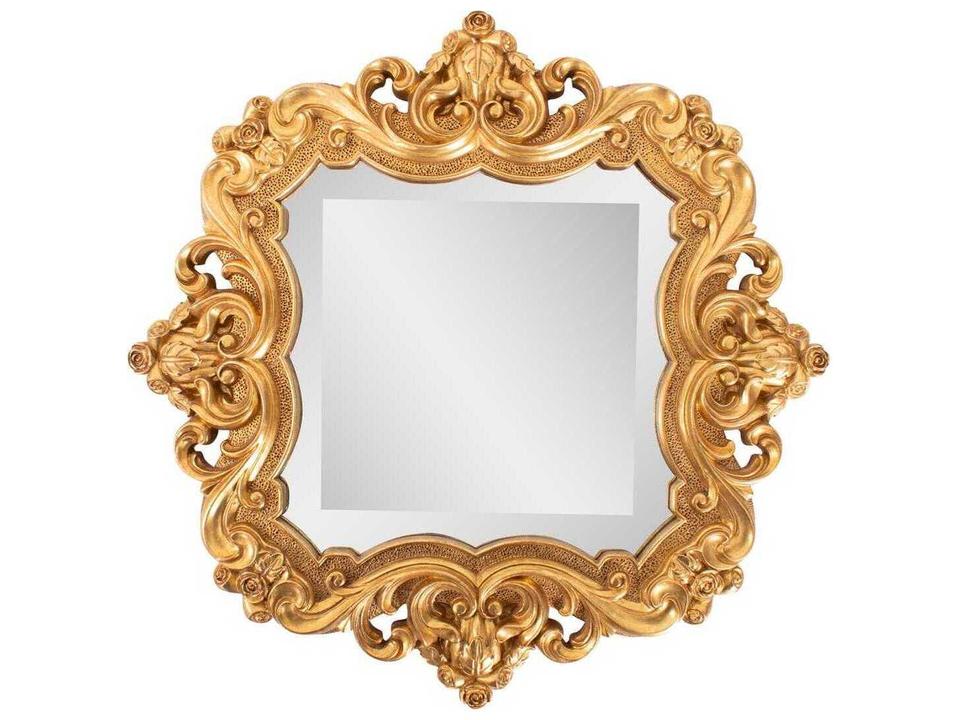 French D' Amboise Antique Gold Square Wall Mirror