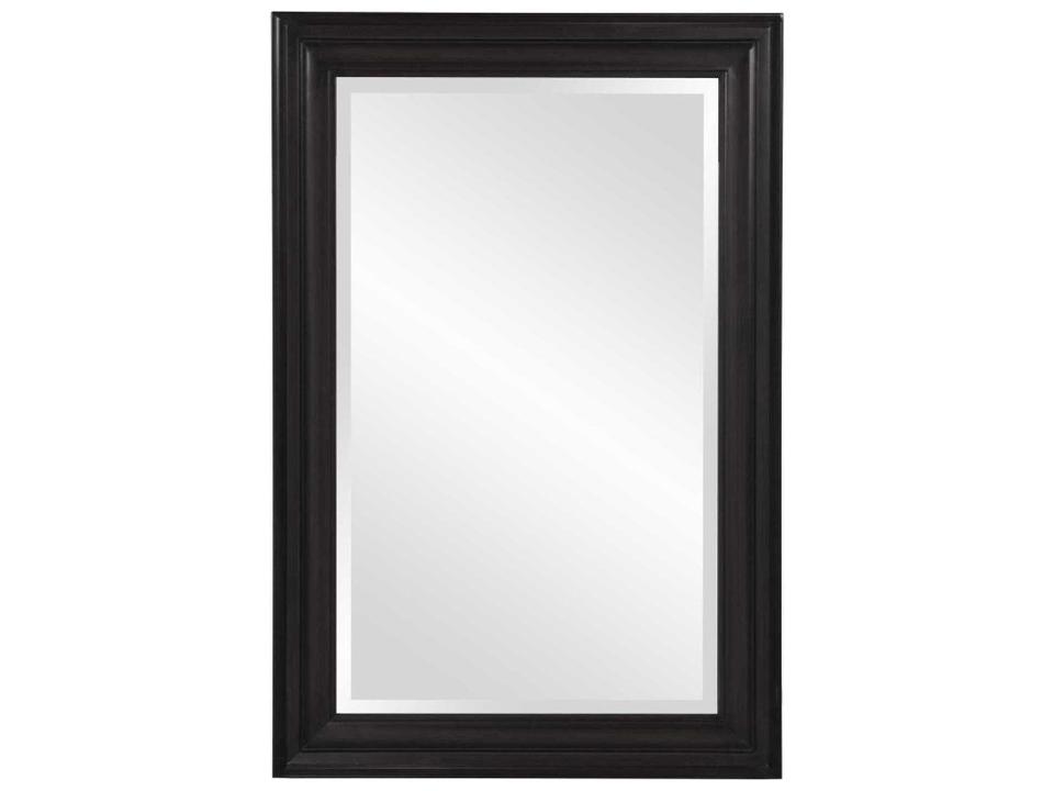 George Rectangular Wall Mirror with Grooved Wood Frame