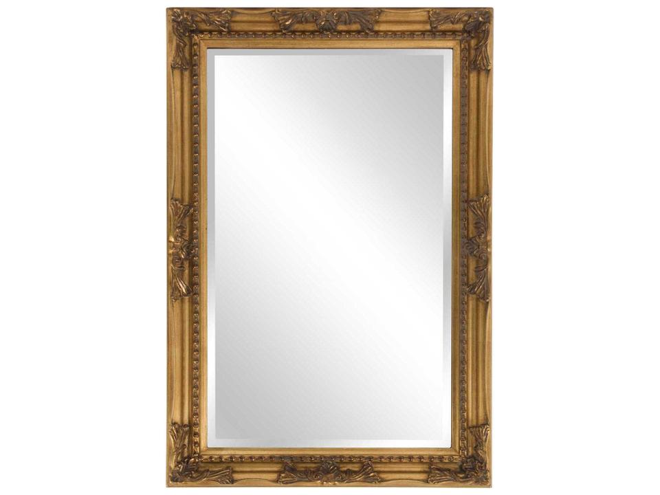 Queen Ann Rectangular Wall Mirror with Antique Gold Leaf Finish