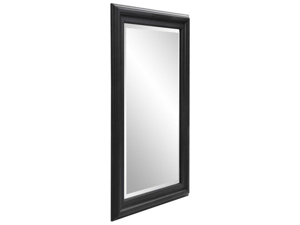 George Matte Black Rectangular Wall Mirror with Grooved Frame