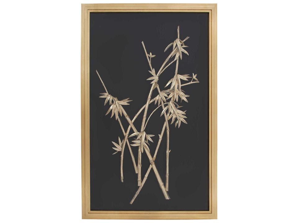 Gold Bamboo Wood Wall Art with Shadow Box Frame