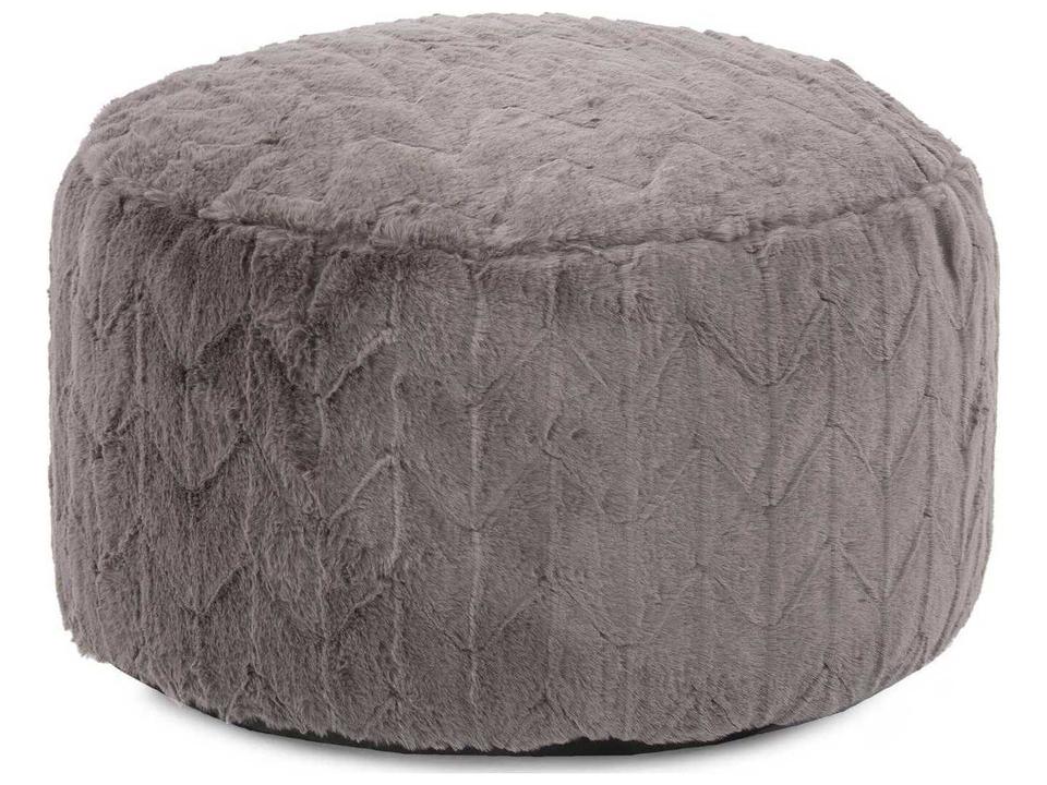 Angora Stone Faux Fur Foot Pouf