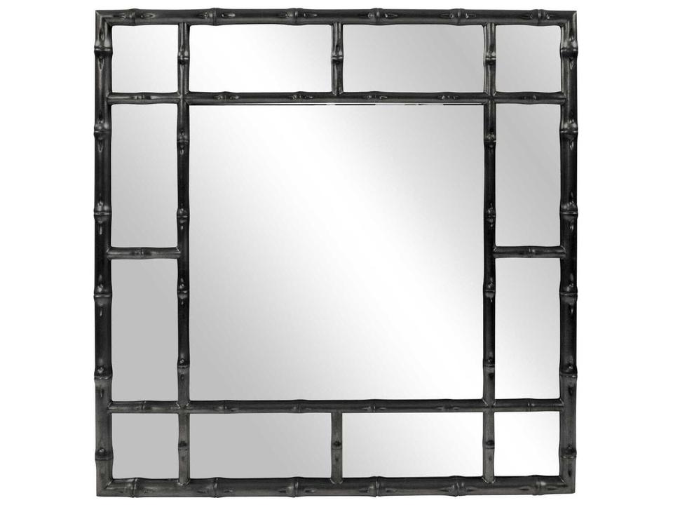 Bamboo Square Wall Wall Mirror with Faux Bamboo Frame
