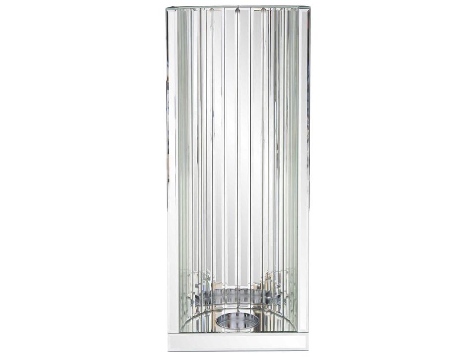 Faceted Mirror Glass Wall Art with Candle Holder