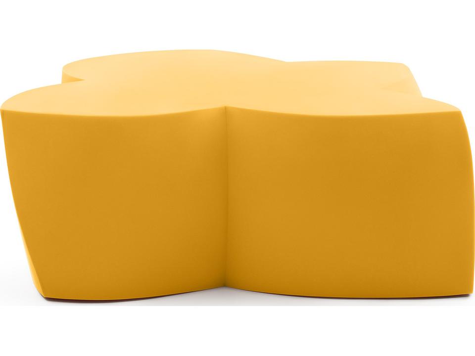 Gehry Clover-Shape Coffee Table in Yellow Rotation-Molded Polyethylene