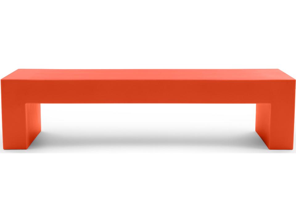 Vignelli Large Indoor Outdoor Bench in Orange Polyethylene