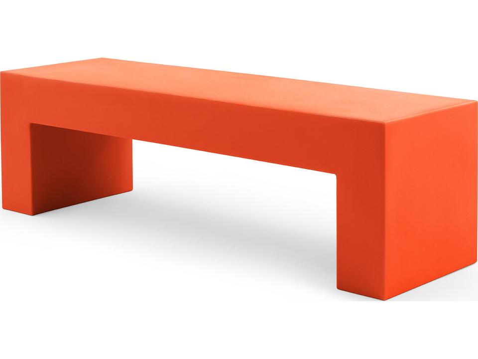 Vignelli Medium Indoor Outdoor Bench in Orange