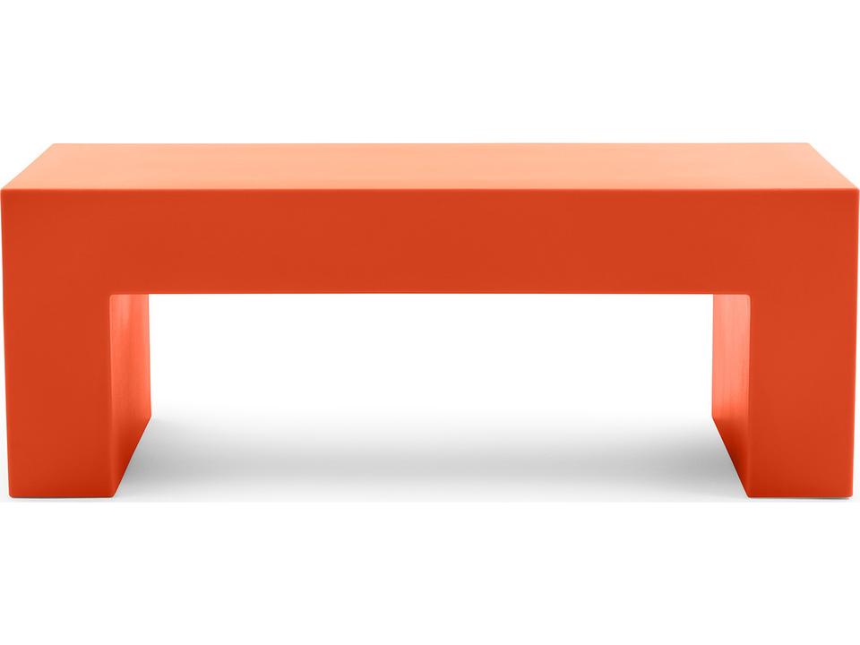 Vignelli Small Indoor Outdoor Polyethylene Bench in Orange