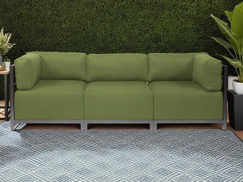 Axis 3-Seat Sunbrella Sofa in Seascape Moss