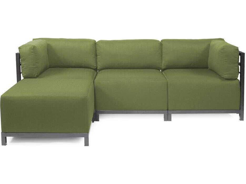 Howard Elliott Axis Seascape 4pc Sectional with Sunbrella Cushions in Moss