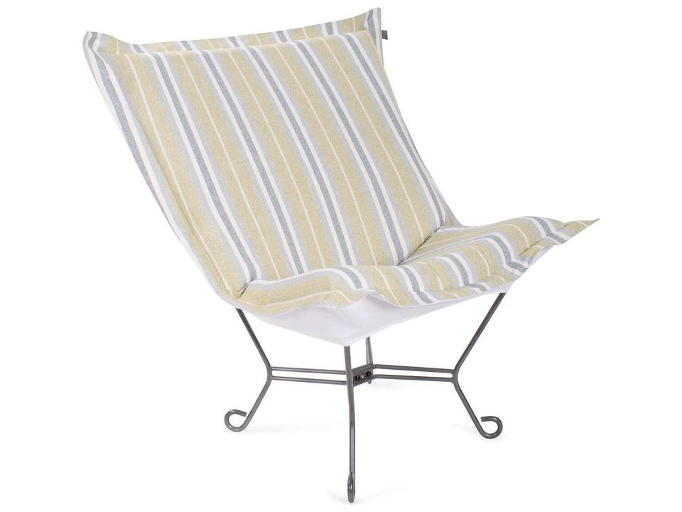 Puff Scroll Dune Lounge Chair with Moss Olefin Fabric Cushion