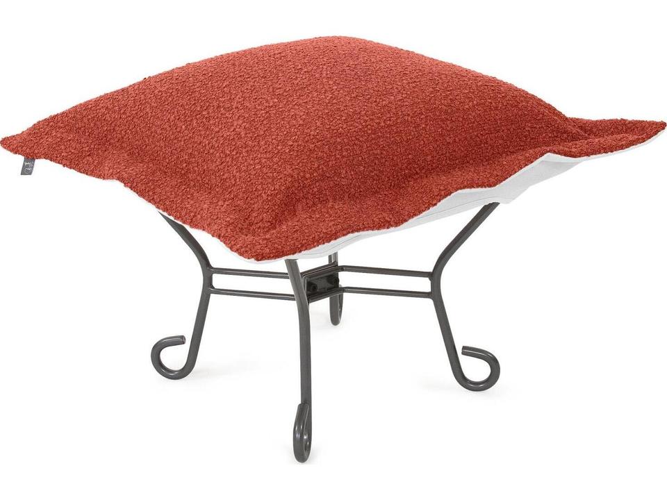 Howard Elliott Puff Scroll Alicante Coral Fabric Ottoman