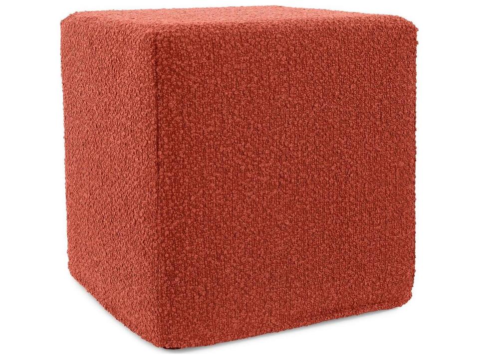 Howard Elliott Alicante No Tip Fabric Cushion Ottoman in Coral