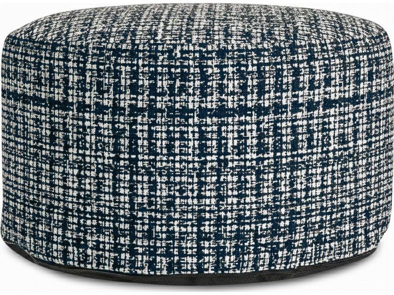Milos Blue Navy Polypropylene Pouf