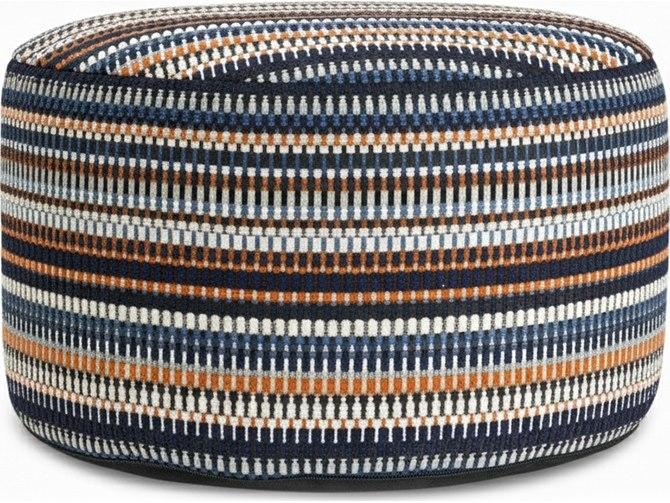 Captiva Square Outdoor Ottoman in Blue Navy Polypropylene