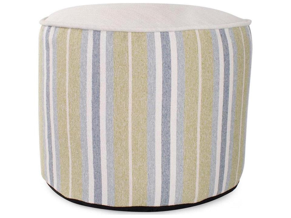 Dune Olefin Fabric Cushion Ottoman in Moss