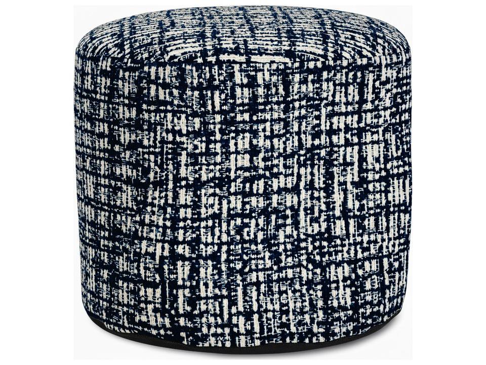 Milos Blue Navy Polypropylene Pouf