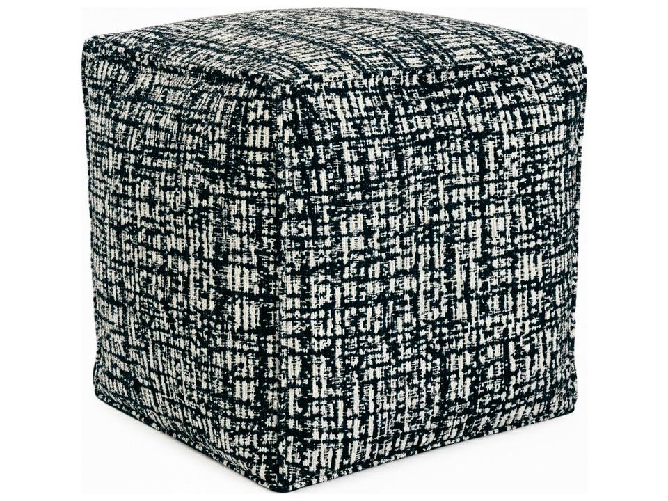 Milos Square Polypropylene Pouf in Blue Navy