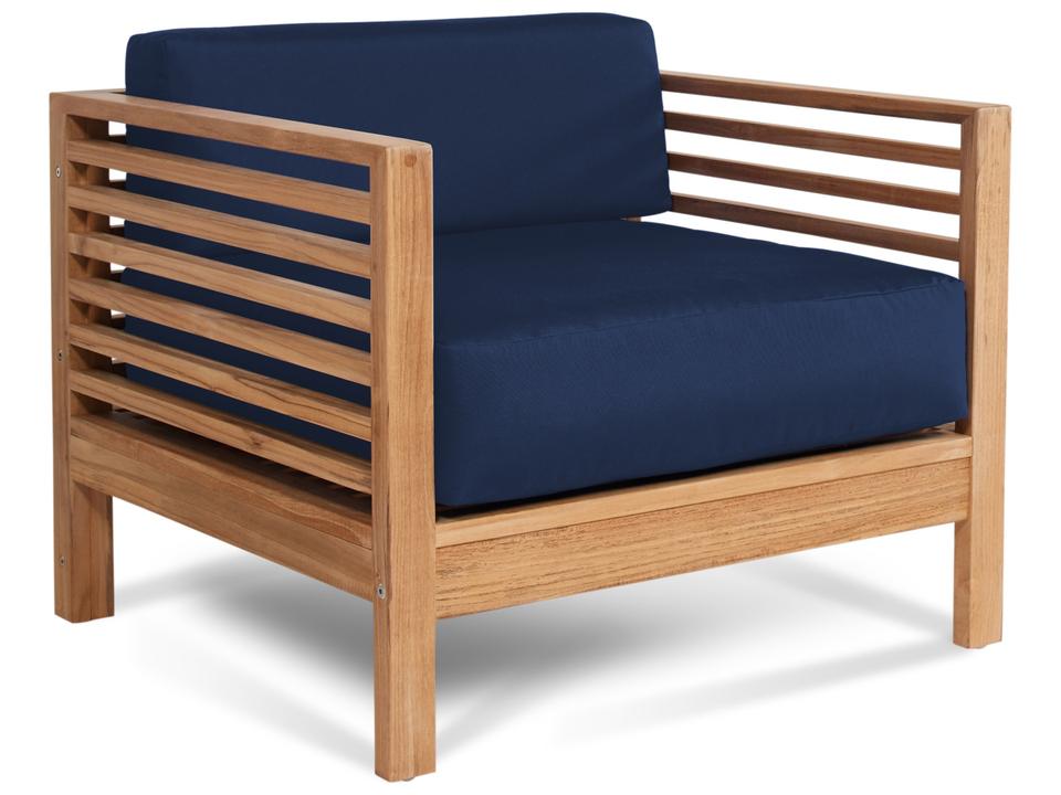Summer Wood Navy Teak Cushion Lounge Chair